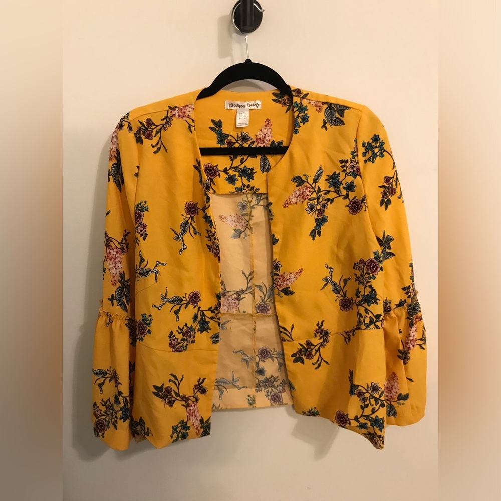 Streetwear Society Yellow Floral Blazer